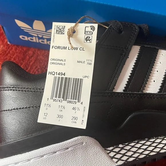 Adidas Men’s Forum Low CL “Core Black/White” Leather Shoes - Picture 14 of 14